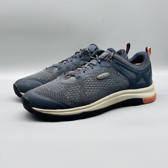 Keen Shoes Womens 11 Blue Gray Mesh Low Top Waterproof Trail Hiking Sneakers - Picture 3 of 11